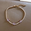 Vintage Butterfly Charm Cubic Zirconia Chain Bracelet 6W6JBR495