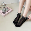 Elegant Pearl Lace Trim Ankle Socks 6W8FSO743