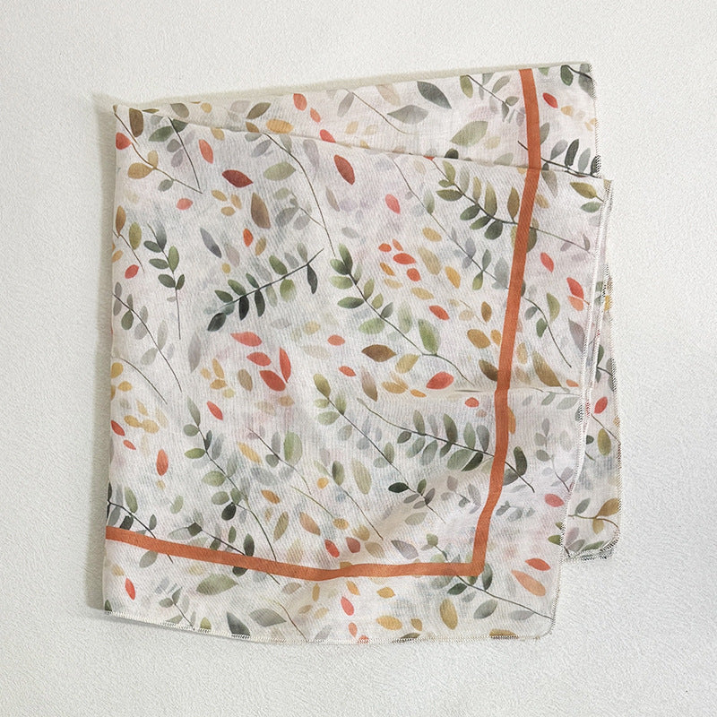 Sweet Butterfly Print Solid Color Silk Scarf 6W6NSI263