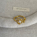 Floral Pearl Open Ring - DippedShop Wholesale - #8275