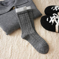 Color Block Double Ribbed Thickened Crew Socks 6W8FSO660