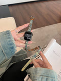 Tie-dyed Wash Denim Metal Star Watch Band 6W6JWA127