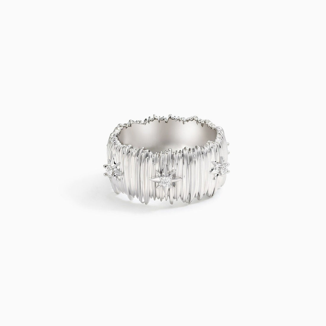 Chunky Textured Diamond Wide Ring - DippedShop Wholesale - #6275