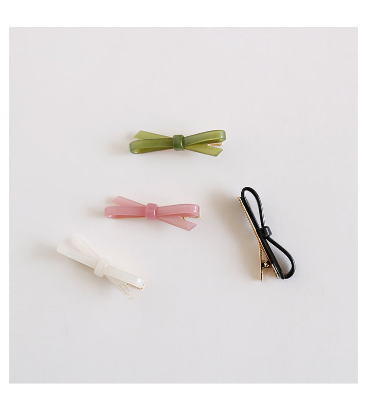 Elegant Minimalist Crossed Bow Acetate Hair Clip DP225E406