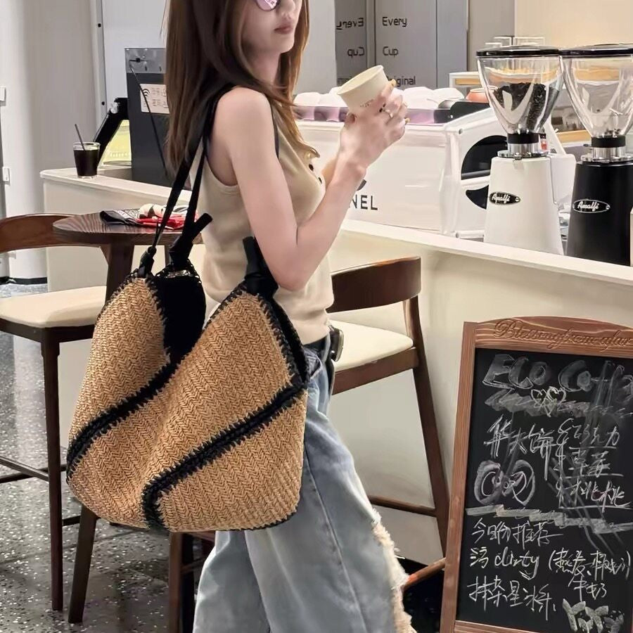 Straw Woven Large Capacity Beach Shoulder Bag 8CW6BBG516L