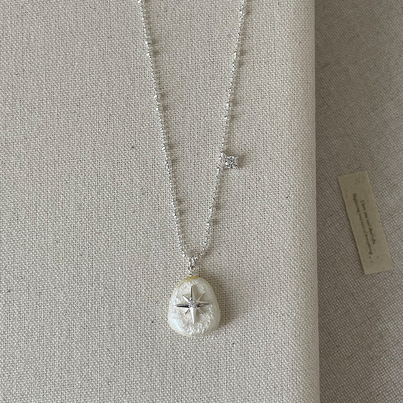 French Style Starburst Pearl Pendant Necklace 6W6JNC437