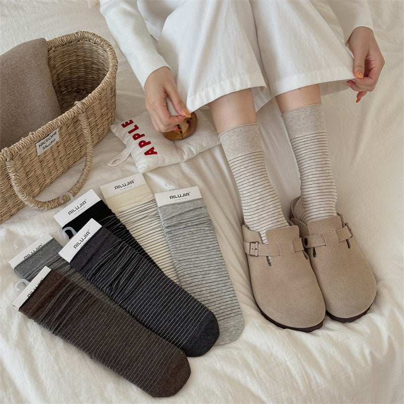 Color Block Striped Slouchy Crew Socks 6W8FSO652