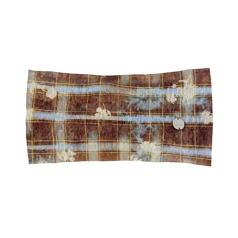Wide Elastic Plaid Headband - DippedShop Wholesale - #8915