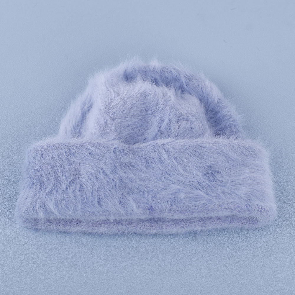 Cute Angora Soft Fuzzy Cuffed Knit Beanie 6W6HAT695