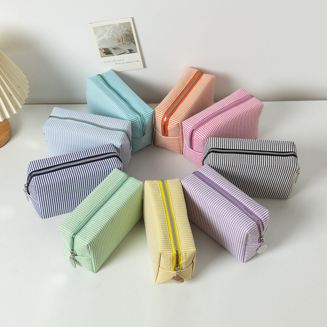 Color Block Cosmetic Bag - DippedShop Wholesale - #8771