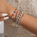 Stylish Gold Plated Heart Rhinestones Bracelets Set 6W6JBR493
