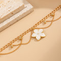 Gold Plated Blue Flower Pendan - DippedShop Wholesale - #9651
