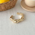 Chunky Gold Plated Irregular Statement Open Bracelet 6W6JBR582