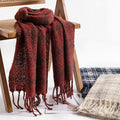 Vintage Soft Plaid Tassel Scarf 6W6NSW289
