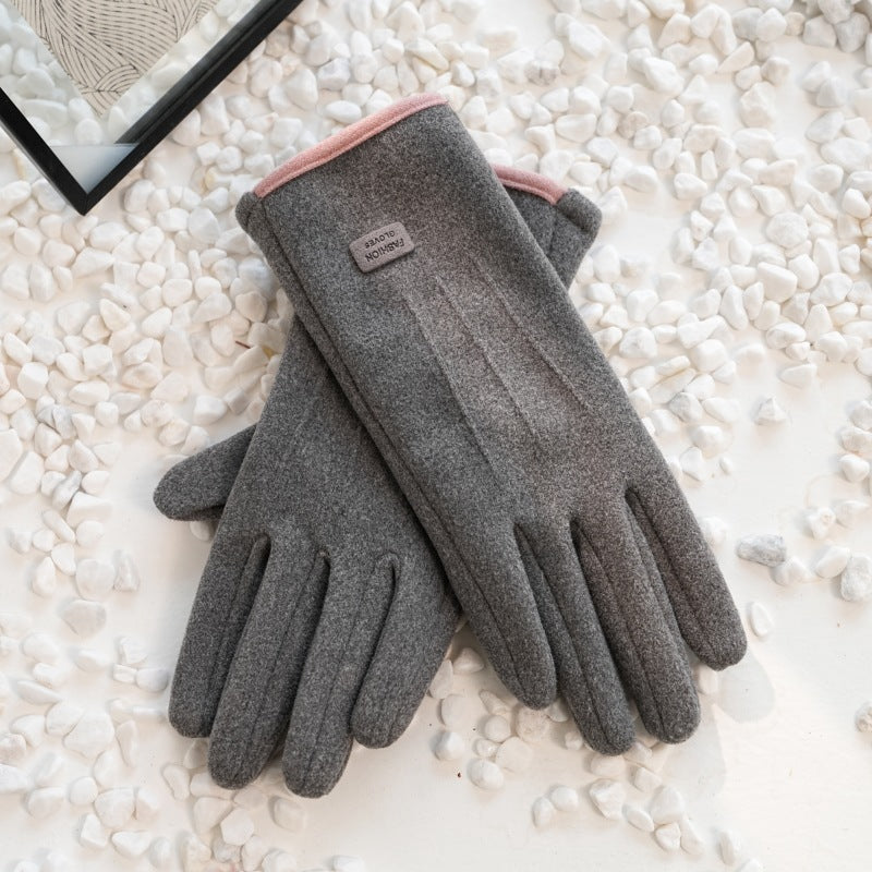 Winter Soft Windproof Thick Fleece Thermal Gloves FP25G714
