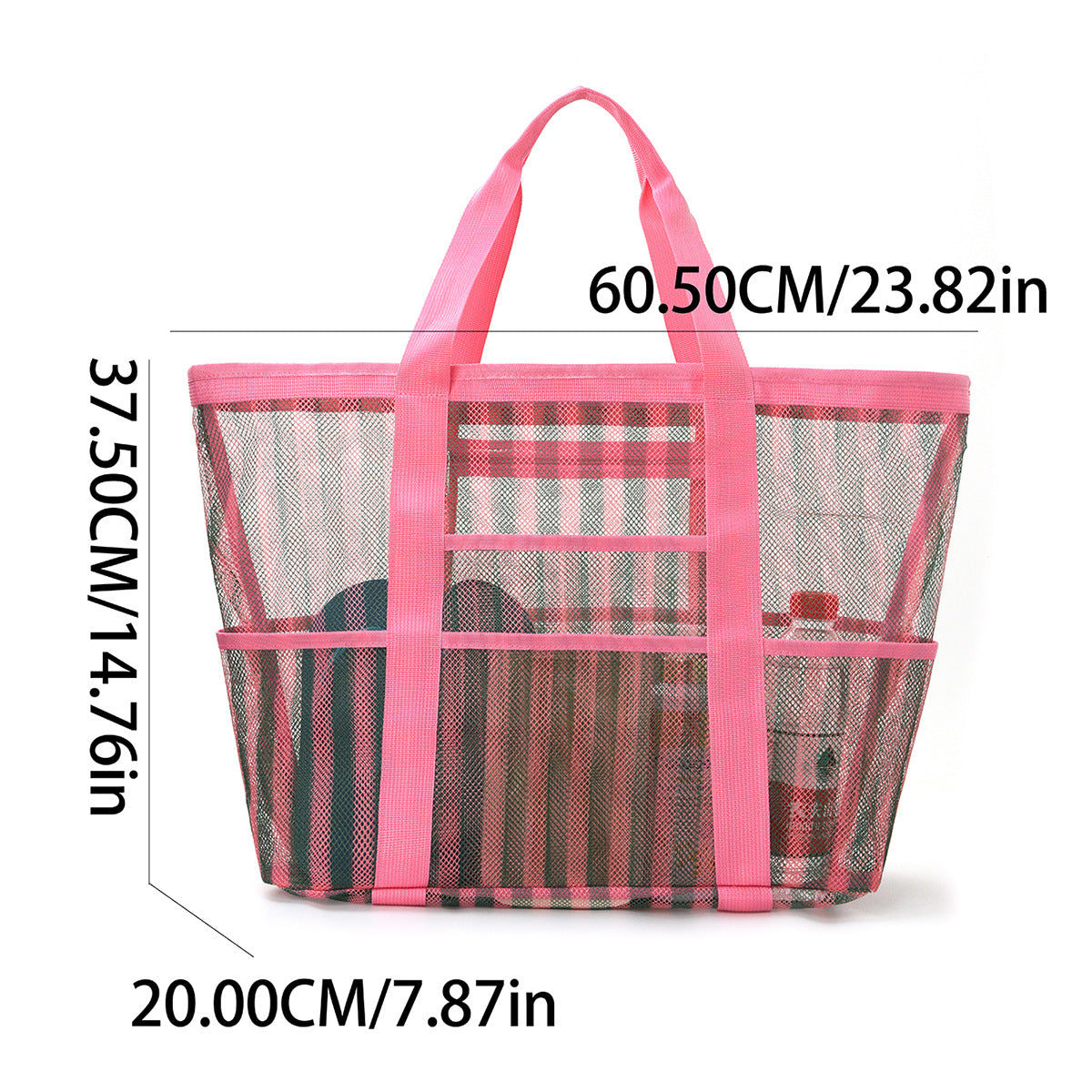Striped Beach Multi-Functional Mesh Storage Bag 8BW6BOB87T