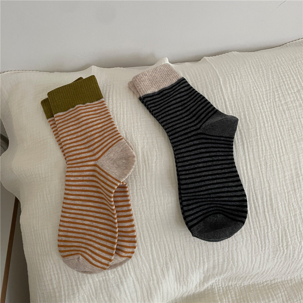 Striped Slouch Crew Socks - DippedShop Wholesale - #1315