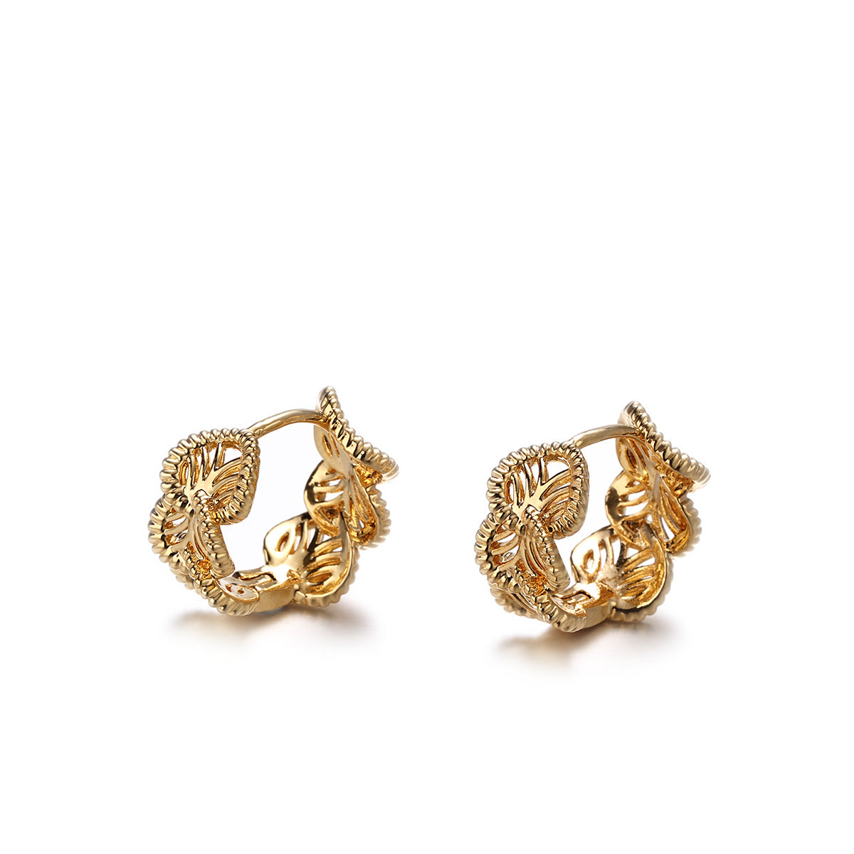 Hollow Gold Hoop Earrings - DippedShop Wholesale - #6067