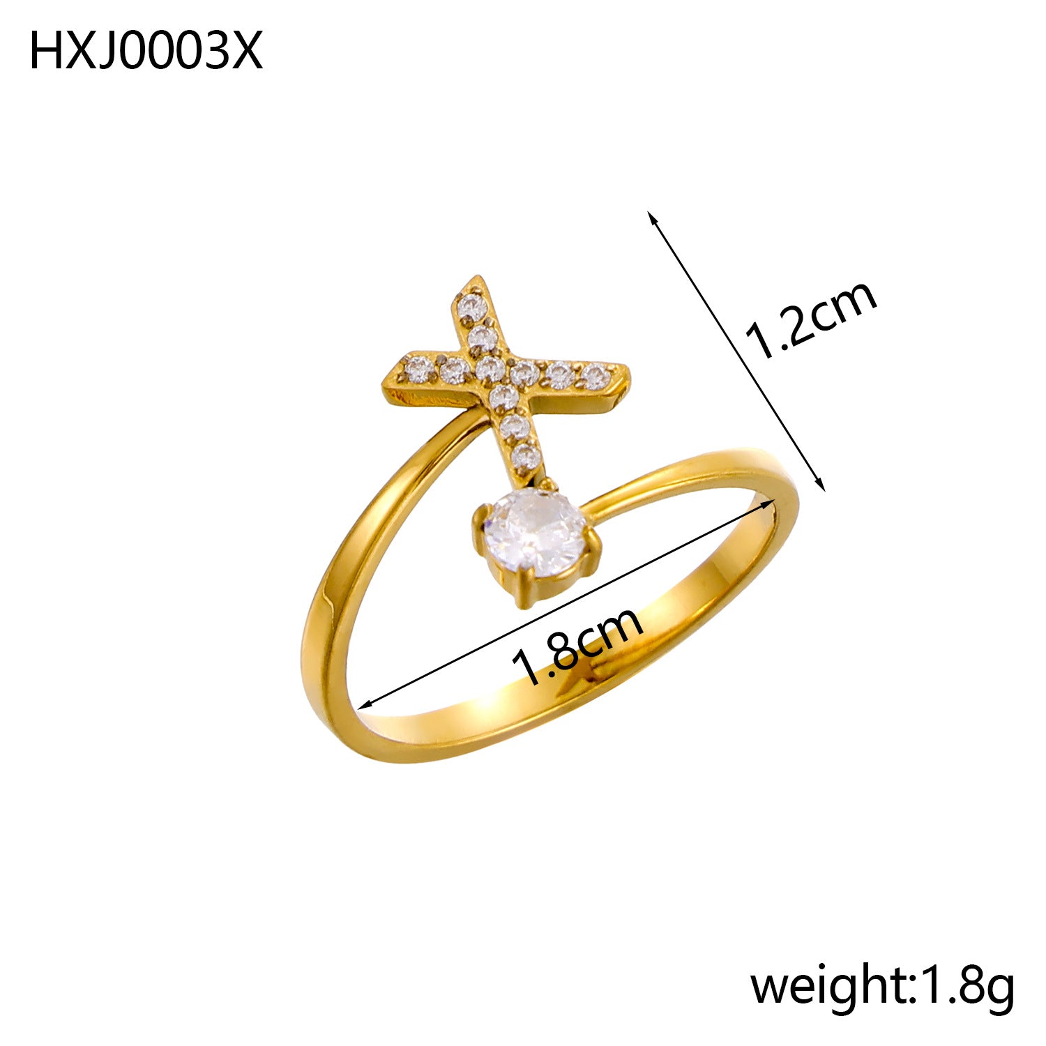 Simple Gold Plated Rhinestone - DippedShop Wholesale - #2611