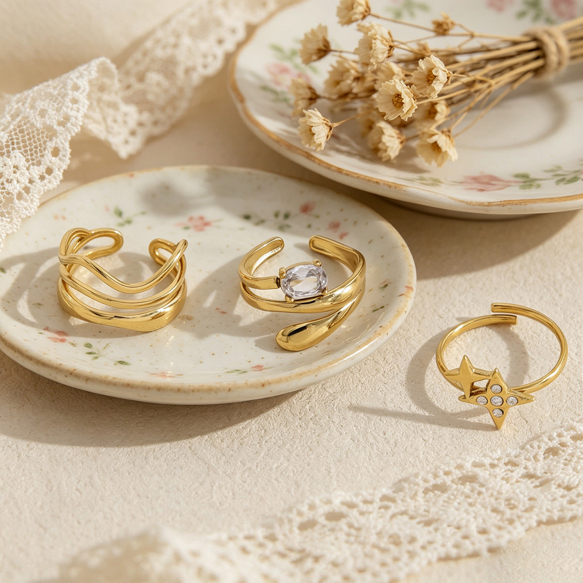Minimalist Gold Plated Zirconi - DippedShop Wholesale - #5891