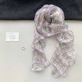 Sweet Floral Print Ruffled Silk Scarf 6W6NSI186