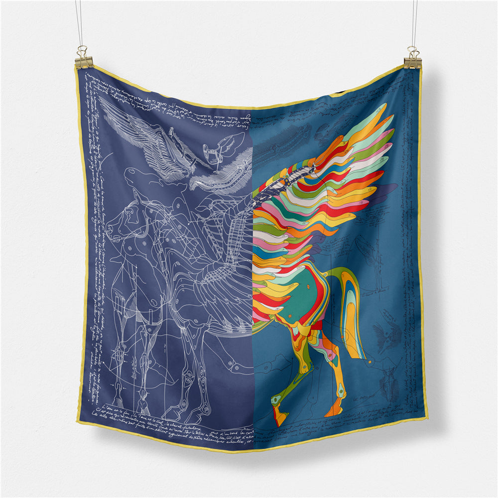 Abstract Silk Square Scarf - DippedShop Wholesale - #5427