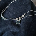 Fresh Crystal Square Pendant Choker Necklace 6W6JNC1058