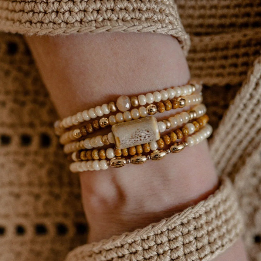 Boho Multi-Layer Seed Bead Bracelet Set 6W6JBR490