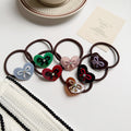 Stylish Love Heart Bowknot Rhinestones Hair Tie MK2BLW6W6HHT26