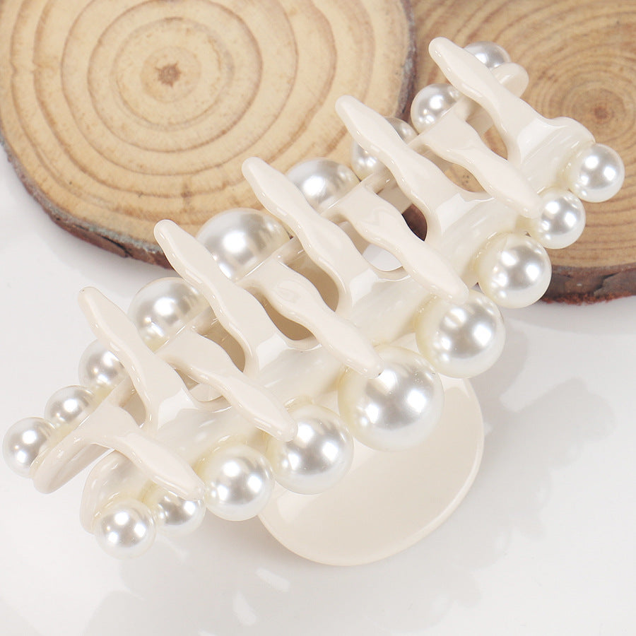 Vintage Big Pearl Acetate Hair Claw MK2PPM6W6HCP356