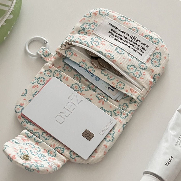 Cute Floral Print Card Case Wa - DippedShop Wholesale - #7571
