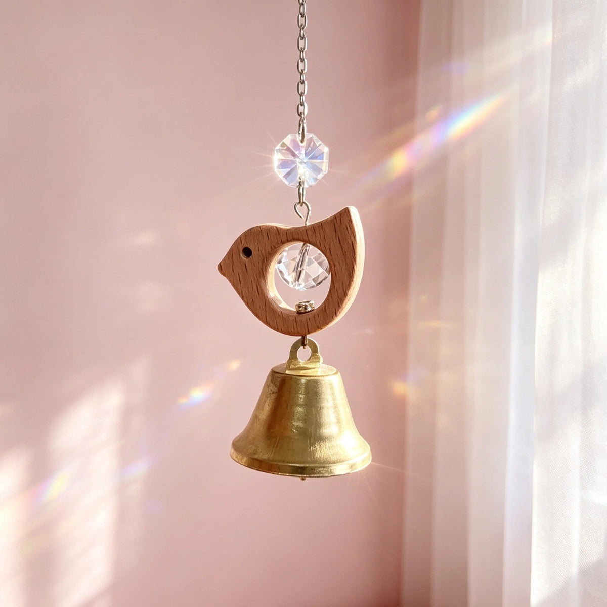 Wooden Bird Crystal Suncatcher - DippedShop Wholesale - #5123