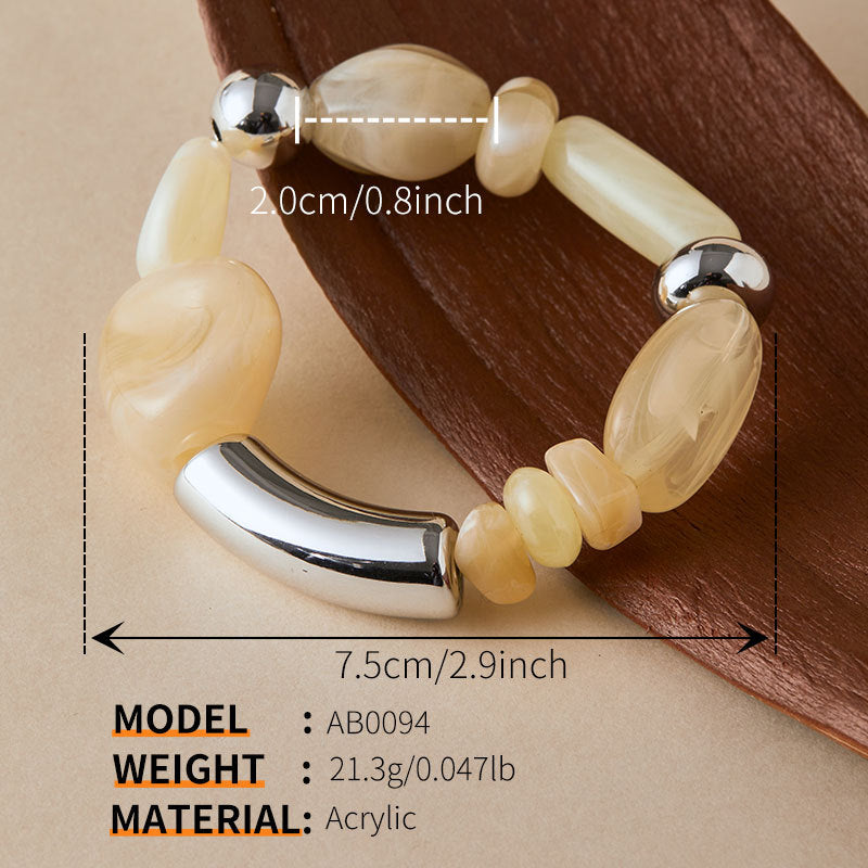 Irregular Acrylic Color Block Bracelet - DippedShop Wholesale - #4467