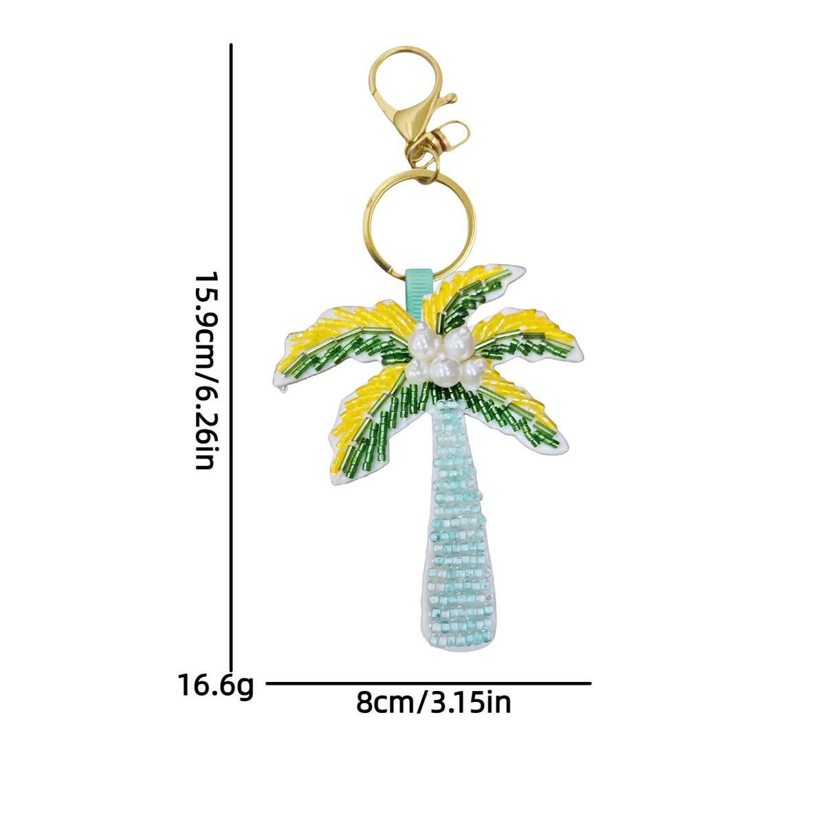 Stylish Handmade Beads Coconut Tree Pendant Keychain 6W10BBC808