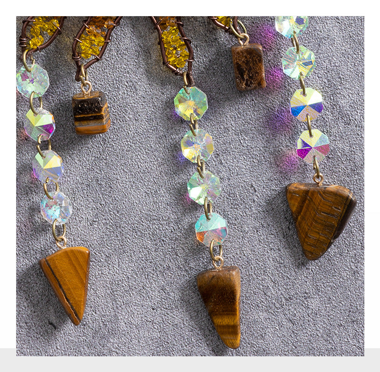 Handmade Natural Stone Tassel Sun Spiral Suncatcher MK2CZAS6H7HLS49