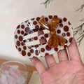 Trendy Bowknot Polka Dot Oval Hair Claw 6W6HCP1645