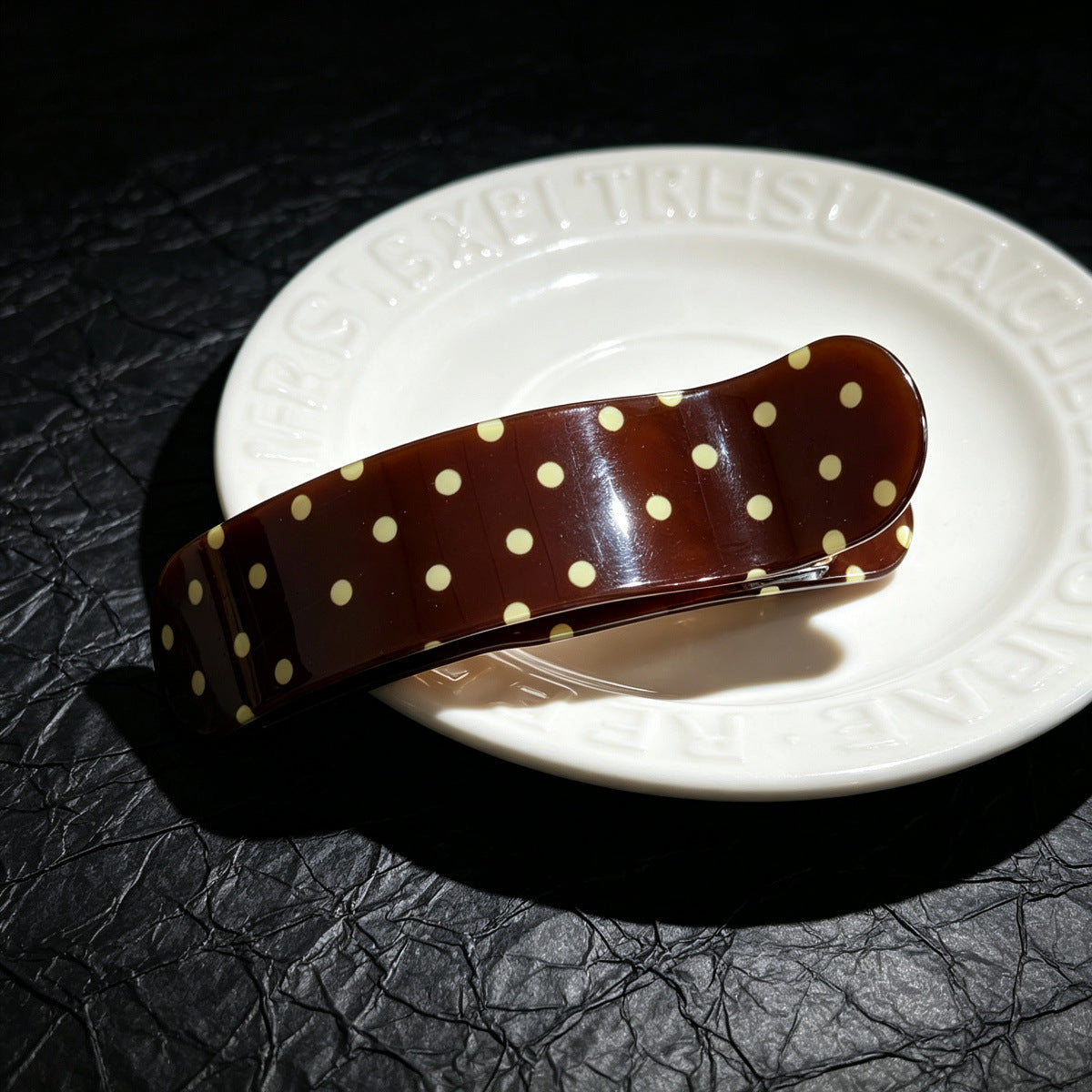 Retro Polka Dot Curved Duckbill Hair Clip 6W6HCP1641