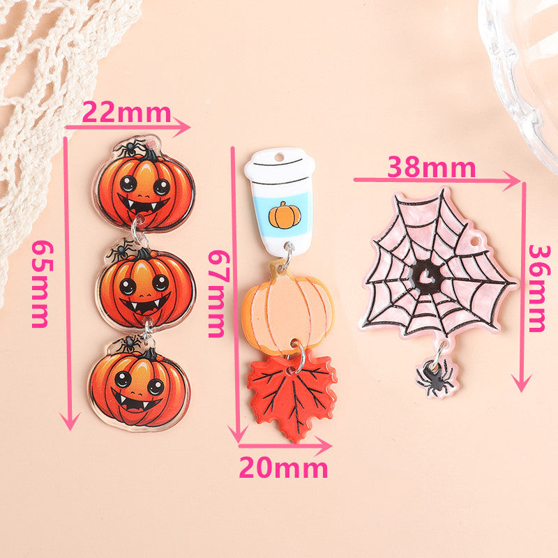 10+ Halloween Pumpkin Spider Pendant Accessories DPJPA2643