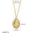 Gold Plated Oval Pendant Necklace - DippedShop Wholesale - #9539