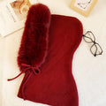 Knit Hooded Scarf Cap - DippedShop Wholesale - #5843