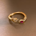 Teardrop Cubic Zirconia Open Ring - DippedShop Wholesale - #6515