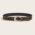 Retro Studded Wide Leather Waist Belt MK2LEEP6W6JBT48