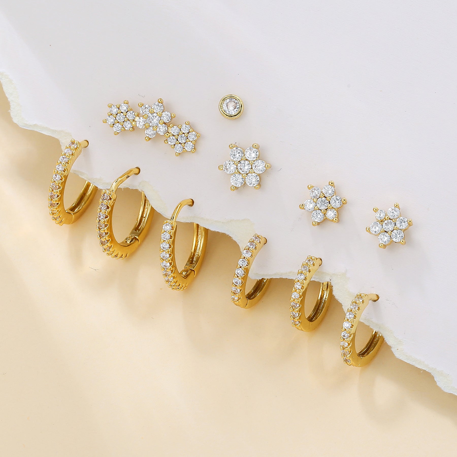 Trendy Cubic Zirconia Floral S - DippedShop Wholesale - #8371