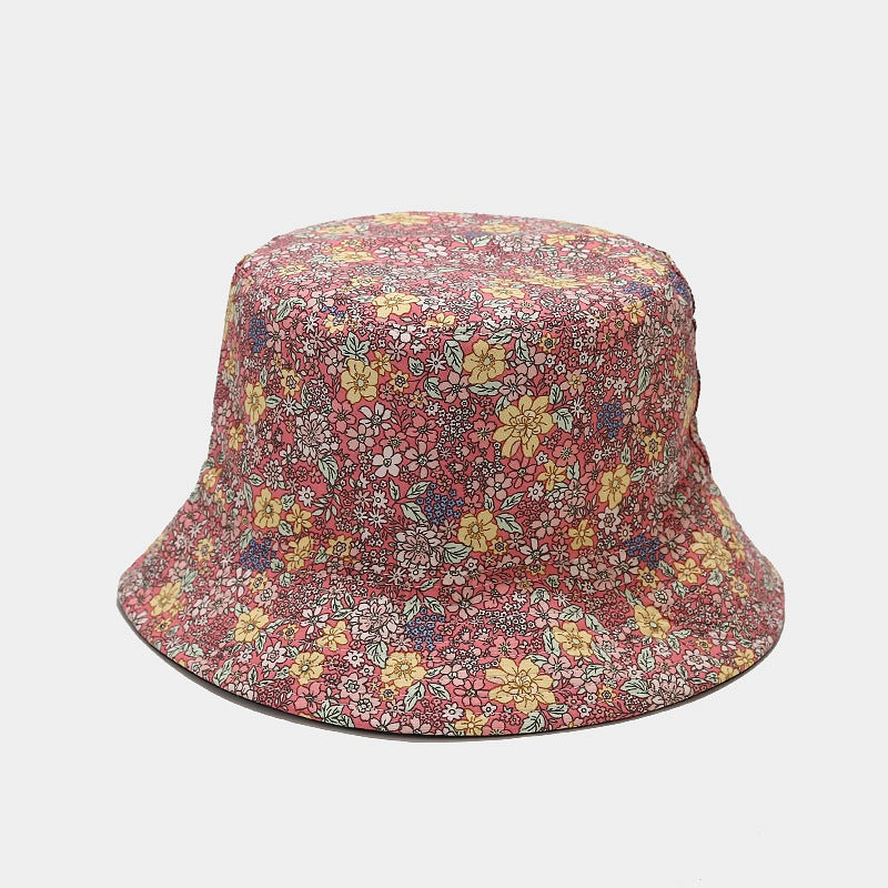 Vintage Floral Print Reversible Beach Bucket Hat MK2BW6W6HAT75
