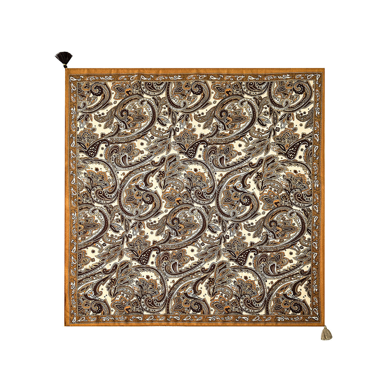 Retro Paisley Tassel Square Scarf MK2BK6W6HHS30