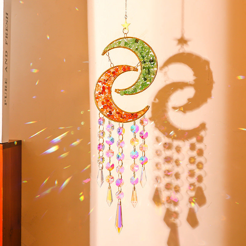 Colorful Moon Crystal Pendant Hanging Suncatchers MK2CZAS6H7HLS62
