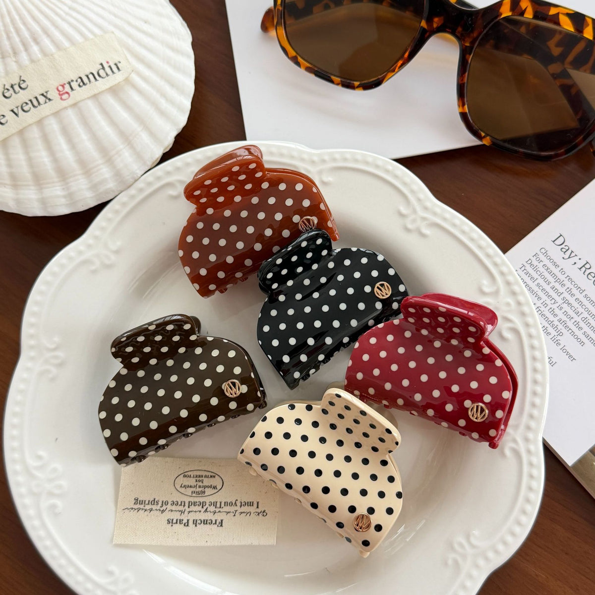 Stylish Polka Dots Strong Hold Hair Claw 6W6HCP1617