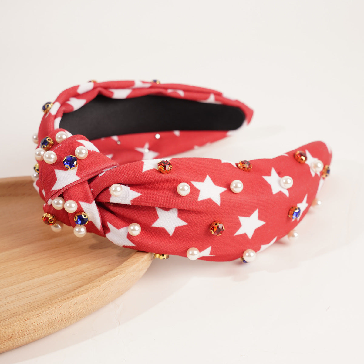 Color Block Star Pattern Pearl Hair Band 8AS6HBD56T