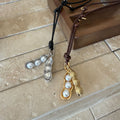 Simple Pea Pod Pearl Pendant Cord Necklace 6W6JNC1013