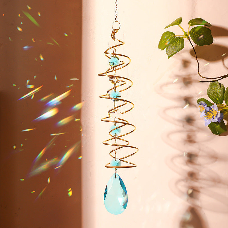 Creative Iridescent Crystal Ball Spiral Hanging Suncatcher MK2CZAS6H7HLS66